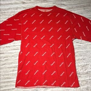Supreme Red All-Over Logo Tee
